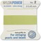 Griffin Nylon Bead Cord Perlseide – Size 2 (0.45mm) – 2 Meters per Card – Stainless Steel Needle Attached – for Knotting Pearls, Gemstones, Crystals and Beads